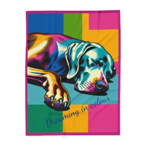 Dreaming in Color – Cozy Weimaraner Art Blanket|Arctic Fleece Blanket