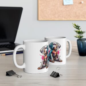 Colorful Weimaraner Art Mug - Vibrant Dog Lover Coffee Cup - Unique Weimaraner Gift IdeaCeramic Mug, (11oz, 15oz)