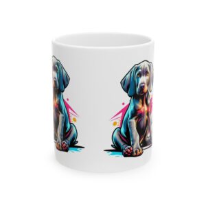 Colorful Weimaraner Art Mug – Vibrant Dog Lover Coffee Cup – Unique Weimaraner Gift IdeaCeramic Mug, (11oz, 15oz)